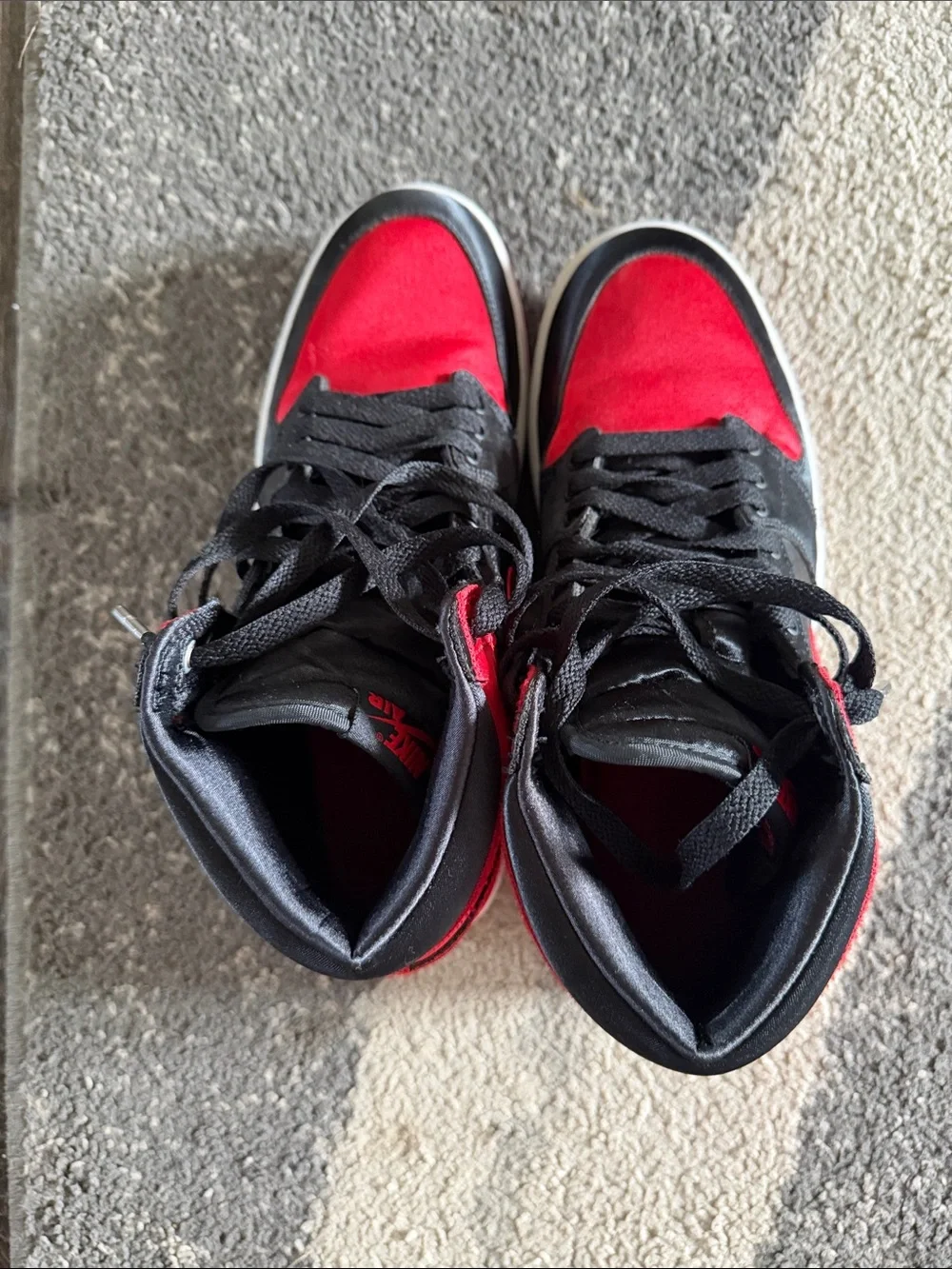 Nike Black and Red High-Top Sneakers